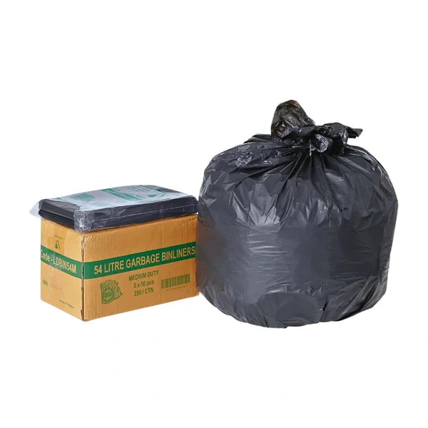Tailored Packaging Medium Duty Bin Liners 54L 250 Pack Black