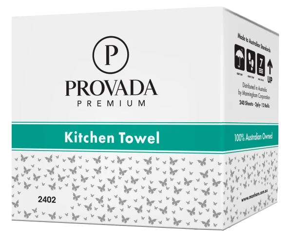 Provada Premium Kitchen Towels 2ply 240 sheets x 12 rolls
