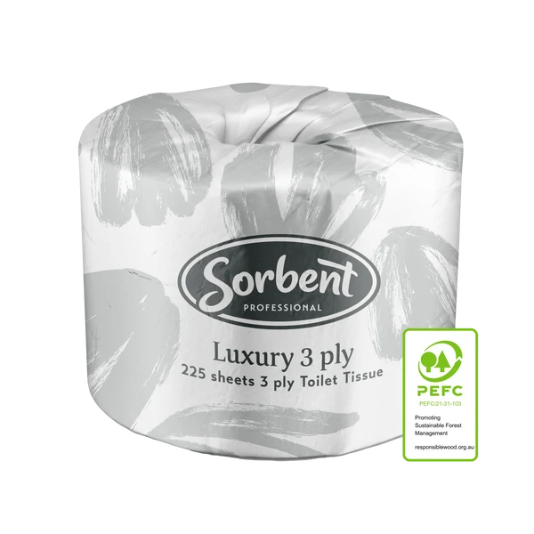 Sorbent Luxury Toilet Tissue 3ply 225 sheets