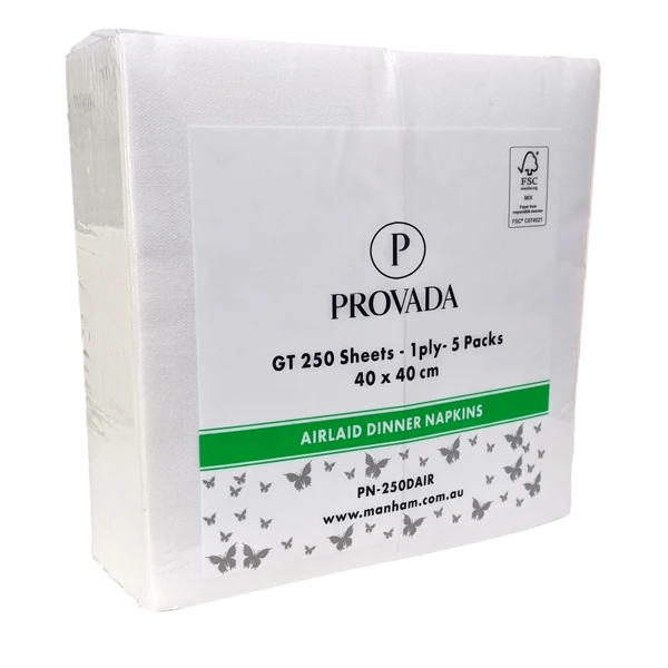 Provada Dinner Airlaid/Linen Napkins 1 ply
