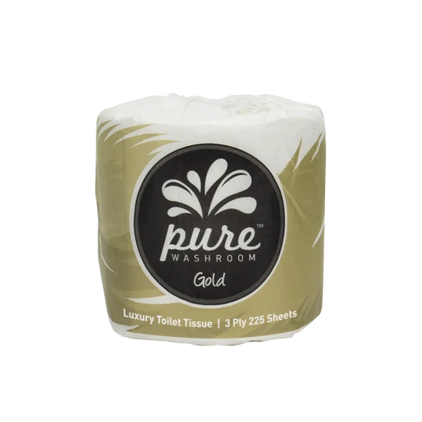 Huhtamaki Pure Luxury 3ply 225 Sheet Toilet Rolls 48 Box